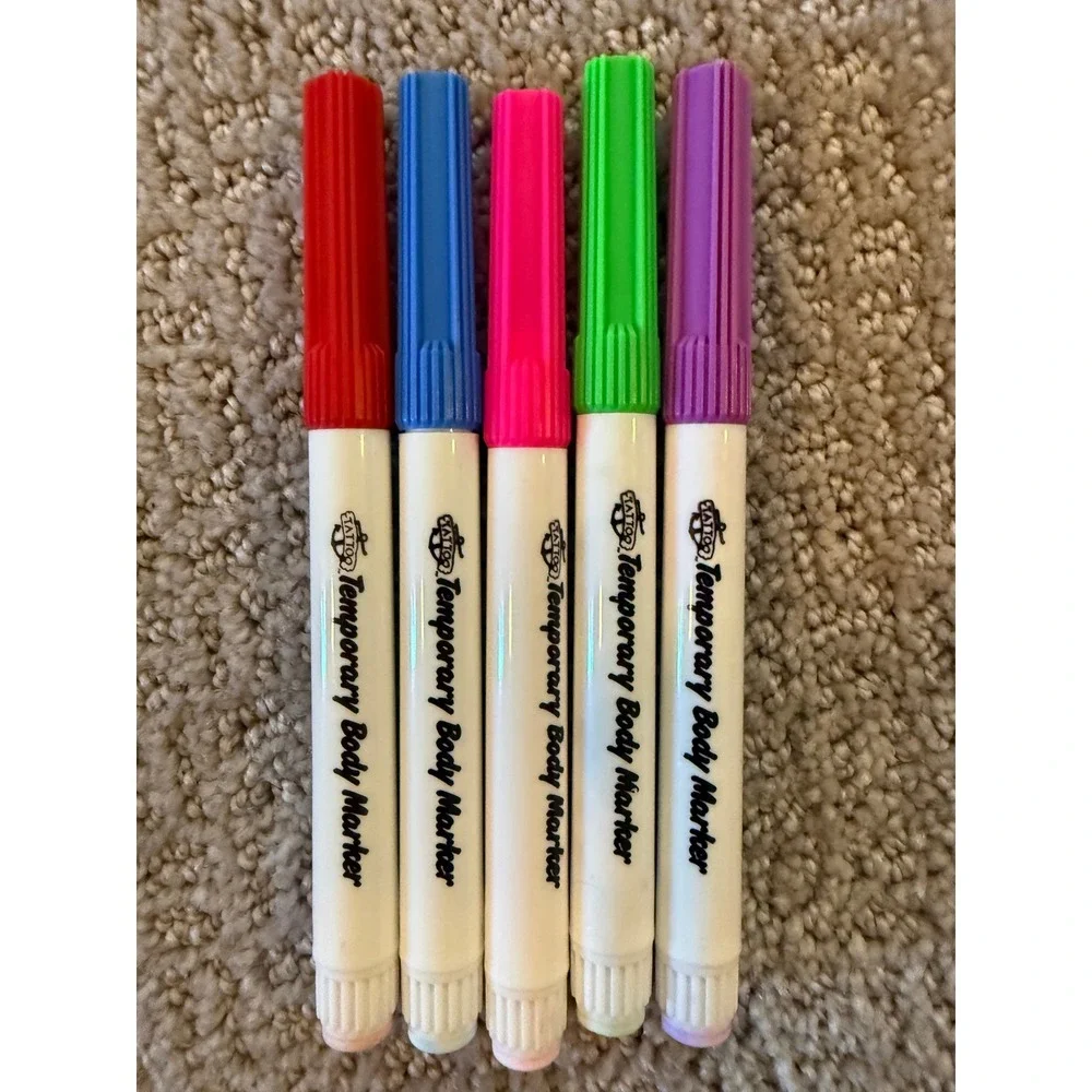 Stampin Up Kids Temporary Body Markers Tattoo‎ Kit 1 & 2 12 Colors Plus Stencils